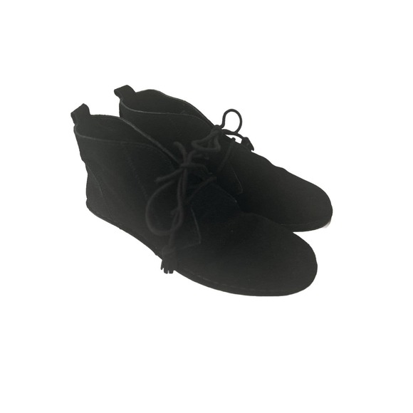 Tommy Bahama EVERT Black Suede Leather Lace Up Ankle Boots Women's SZ 9.5 - Picture 2 of 7